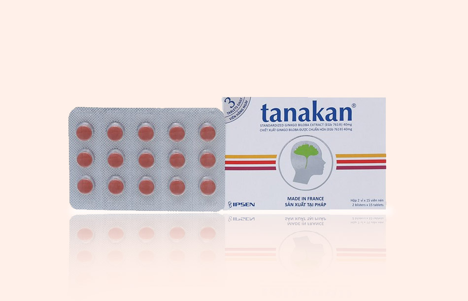 Mặt trước hộp thuốc Tanakan