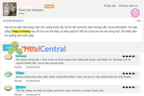 Một số review trên Webtretho