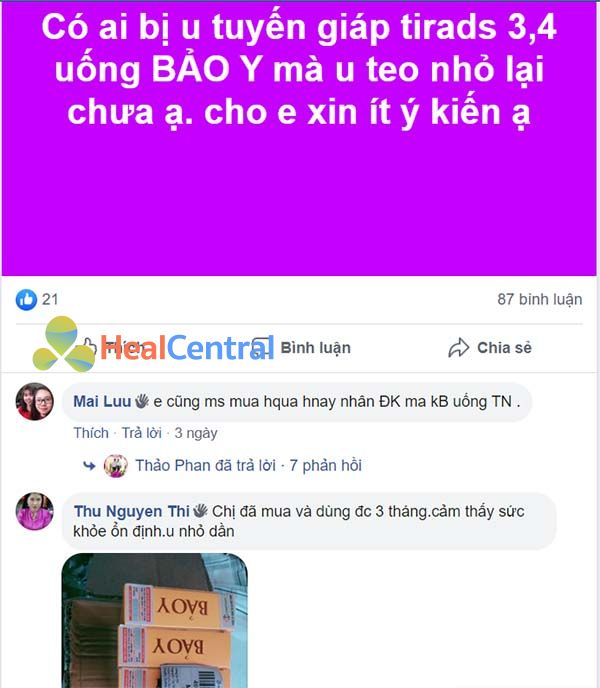 Đánh giá của khách hàng trên Facebook