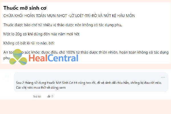 Review Mỡ Sinh Cơ trên Webtretho