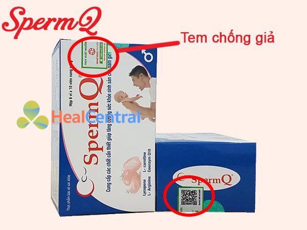 Hình ảnh tem chống giả trên sản phẩm SpermQ