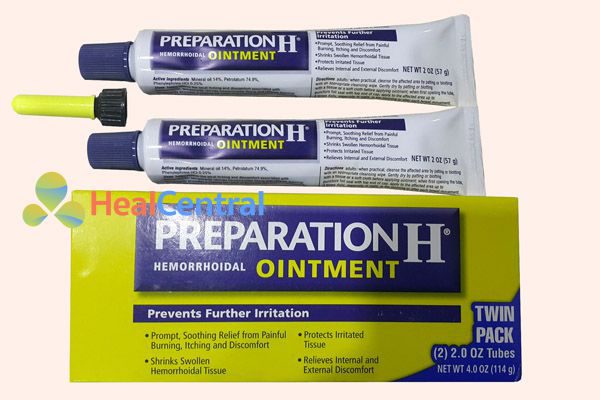 Hộp và các typ thuốc Preparation H