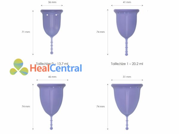 Kích thước các Size của cốc nguyệt san Claricup 