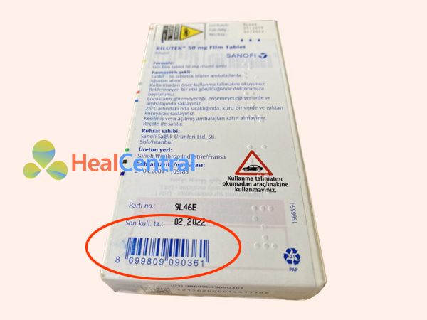 Mã vạch của thuốc Rilutek 50mg