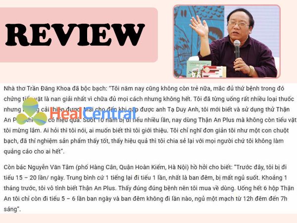 Review từ người tiêu dùng và chuyên gia về sản phẩm Thận An Plus