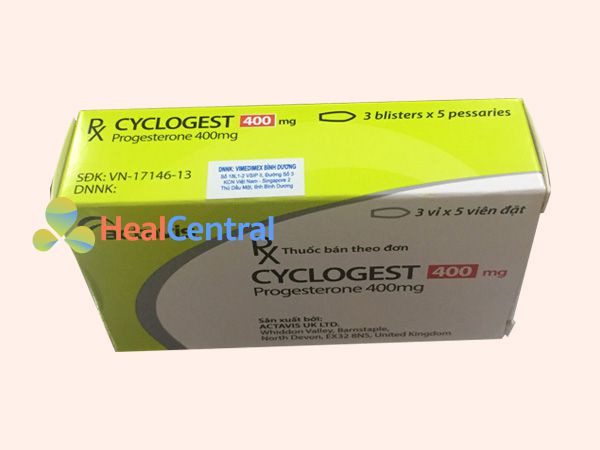 Hình ảnh hộp thuốc Cyclogest 400mg