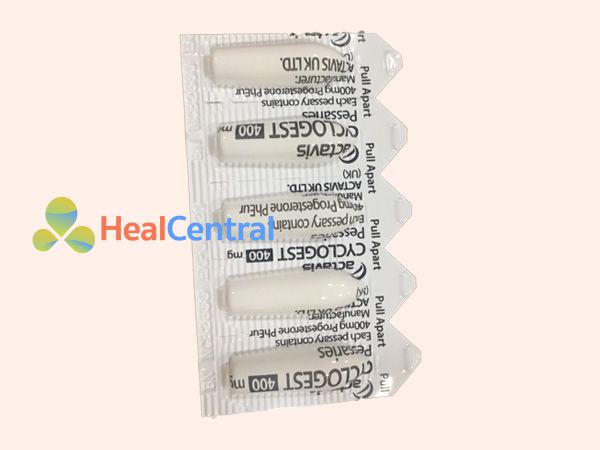 Hình ảnh vỉ thuốc Cyclogest 400mg