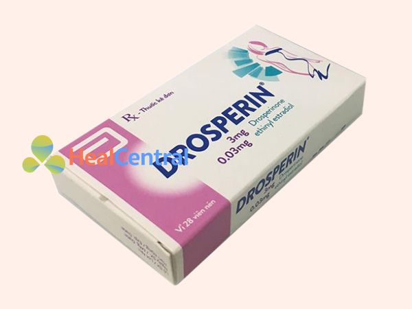 Hình ảnh hộp thuốc tránh thai Drosperin màu hồng