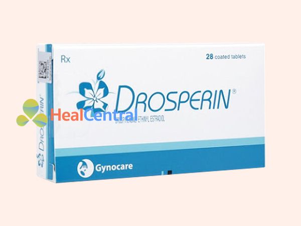 Hình ảnh hộp thuốc tránh thai Drosperin màu xanh