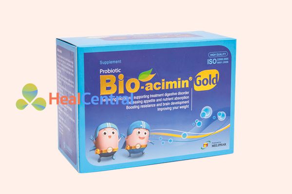 Men vi sinh Bio-acimin Gold được sản xuất dưới dạng bột cốm thích hợp cho trẻ em