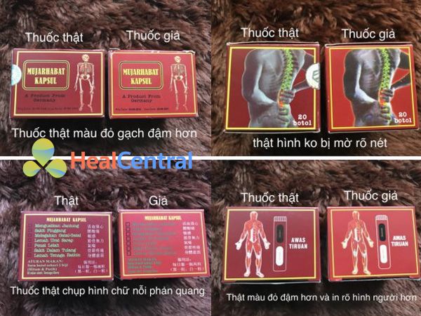 Phân biệt thật giả thuốc Mujarhabat Kapsul