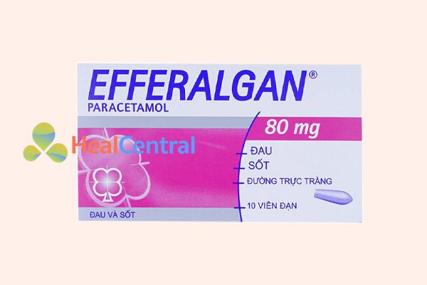 Thuốc đặt hạ sốt cho trẻ em Efferalgan 80mg