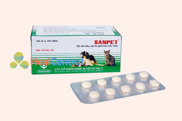 Thuốc tẩy giun Sanpet dành cho chó mèo