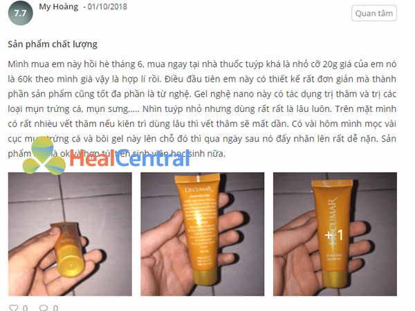 Review về Decumar từ người sử dụng