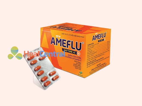 Mỗi hộp Ameflu gồm 10 vỉ x 10 viên