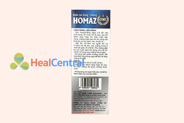 Cách dùng nước súc họng miệng Homaz