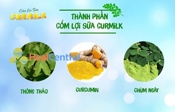 3 thành phần chính trong cốm lợi sữa Curmilk