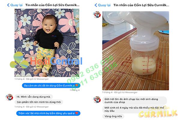 Feeback trên facebook của các mẹ sau khi cho dùng Curmilk