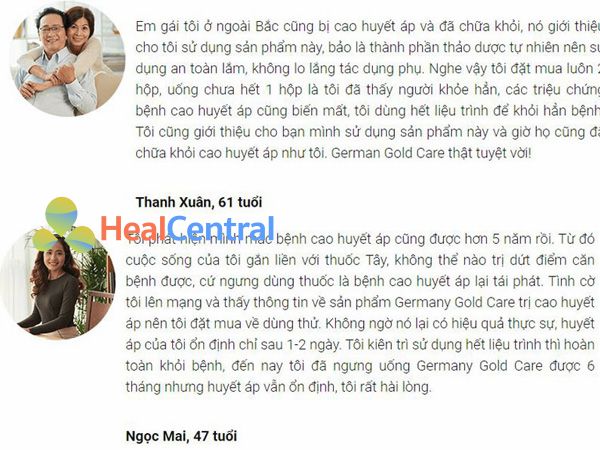 Review của khách hàng về Germany Gold Care