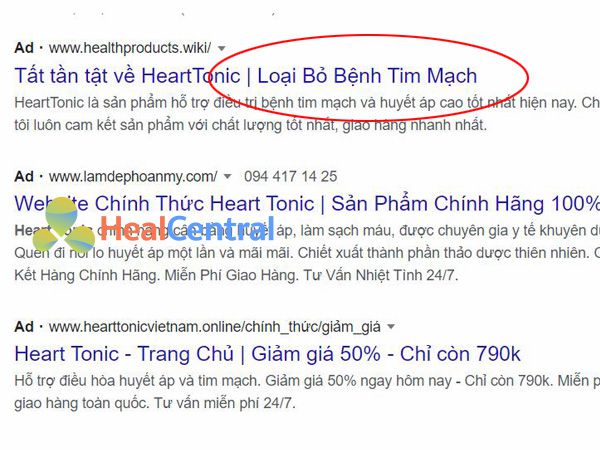 Heart Tonic bị quảng cáo không đúng về công dụng