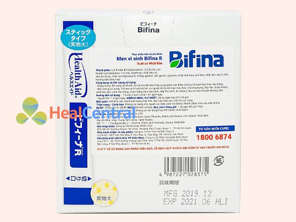 Hình ảnh Men vi sinh Bifina mặt sau