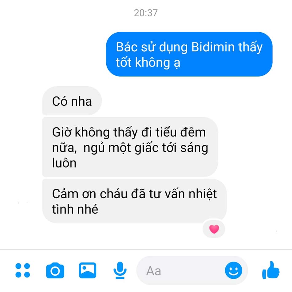 Phản hồi từ người sử dụng Bidimin