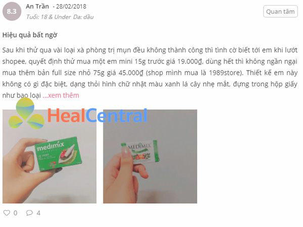 Review của khách hàng về Xà phòng medimix 