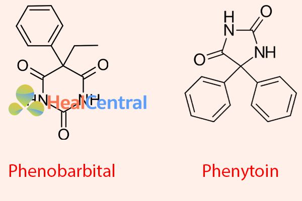 Công thức hóa học của Phenytoin và phenobarbital