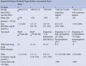 Bảng 3.1 Sequential [Sepsis-Related] Organ Failure Assessment (SOFA) Score Sequential [Sepsis-Related] Organ Failure Assessment Score