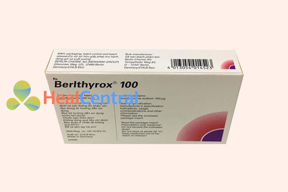 Thuốc Berlthyrox 100 bào chế dạng viên nén