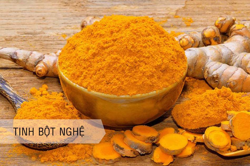 Dùng nghệ nguyên chất hoặc tinh bột nghệ