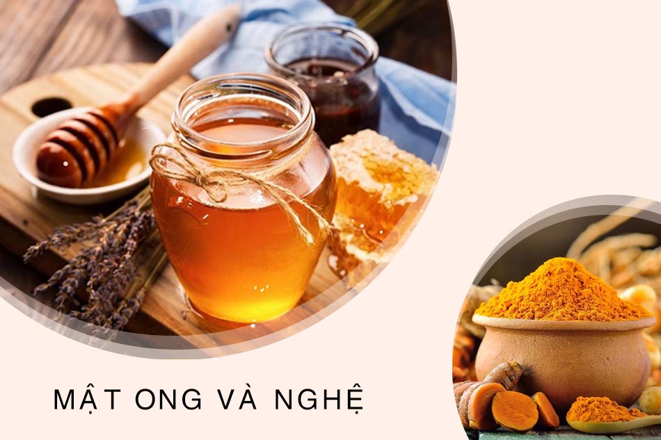 Dùng nghệ kết hợp với mật ong