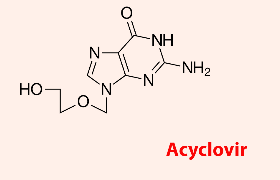 Công thức hóa học của Acyclovir.