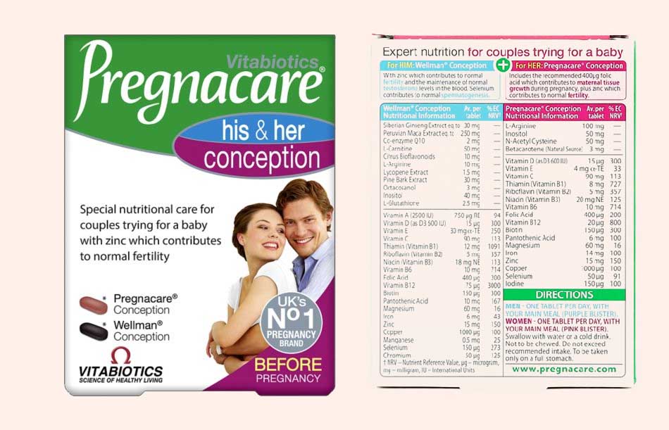 Vitabiotics Pregnacare his & her conception