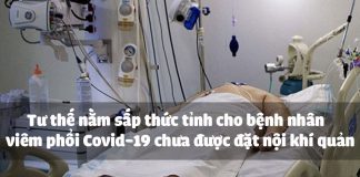 Tư thế nằm sấp thức tỉnh cho bệnh nhân viêm phổi Covid-19 chưa được đặt nội khí quản