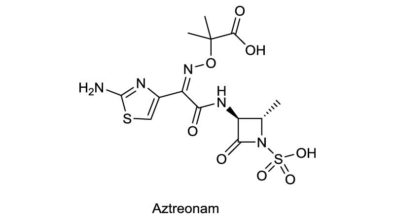 Ảnh. Cấu trúc hóa học của Aztreonam.