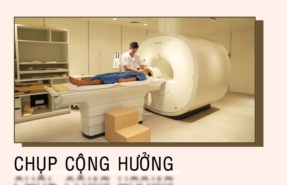 Chụp cộng hưởng từ để xác định vị trí vùng não bị tổn thương