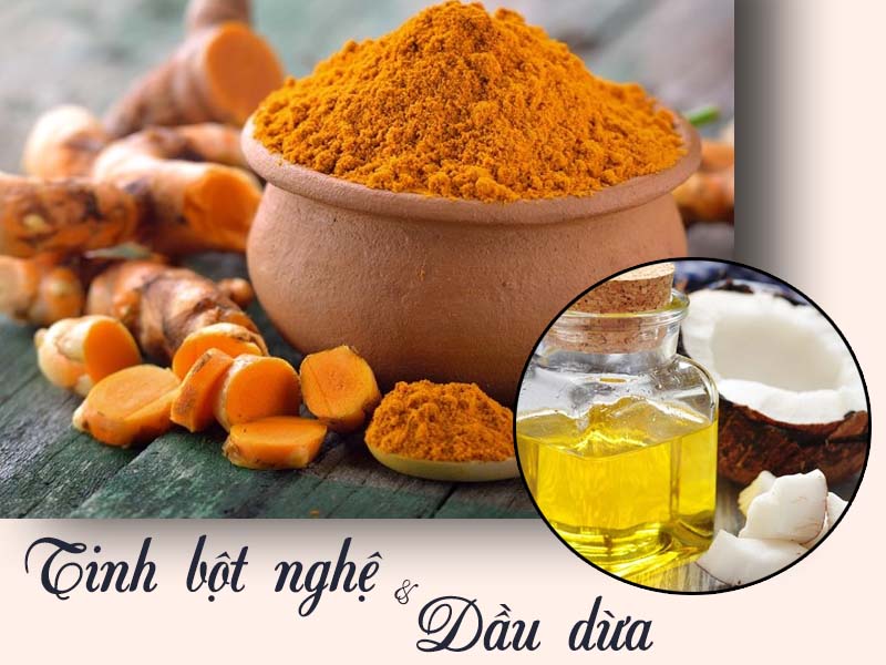 Mặt nạ tinh bột nghệ và dầu dừa