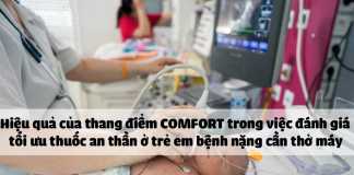 Hiệu quả của thang điểm COMFORT trong việc đánh giá tối ưu thuốc an thần ở trẻ em bệnh nặng cần thở máy