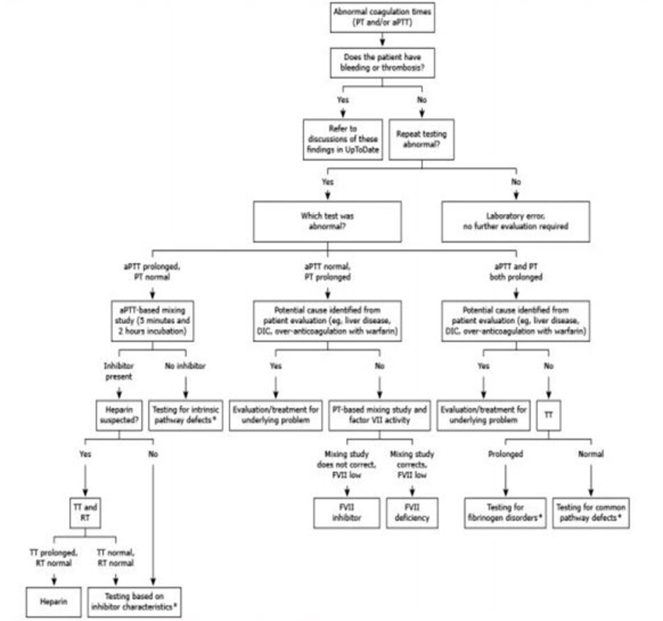 Sơ đồ 1: Đánh giá PT và / hoặc aPTT bất thường