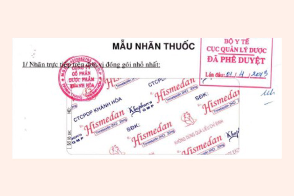 Nhãn vỉ thuốc được đăng ký