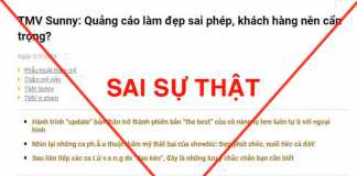 Hình ảnh về những thông tin sai lệch ảnh hưởng đến TMV Sunny