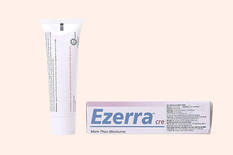 Hình ảnh mặt sau của hộp và thuốc Ezerra Cream