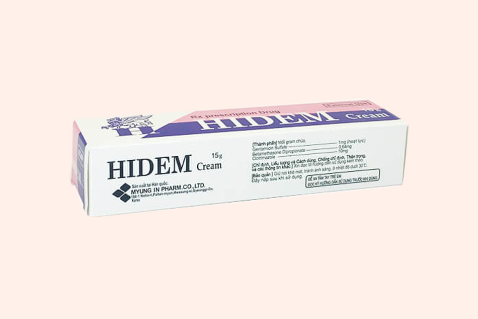Hình ảnh mặt dưới của hộp thuốc Hidem