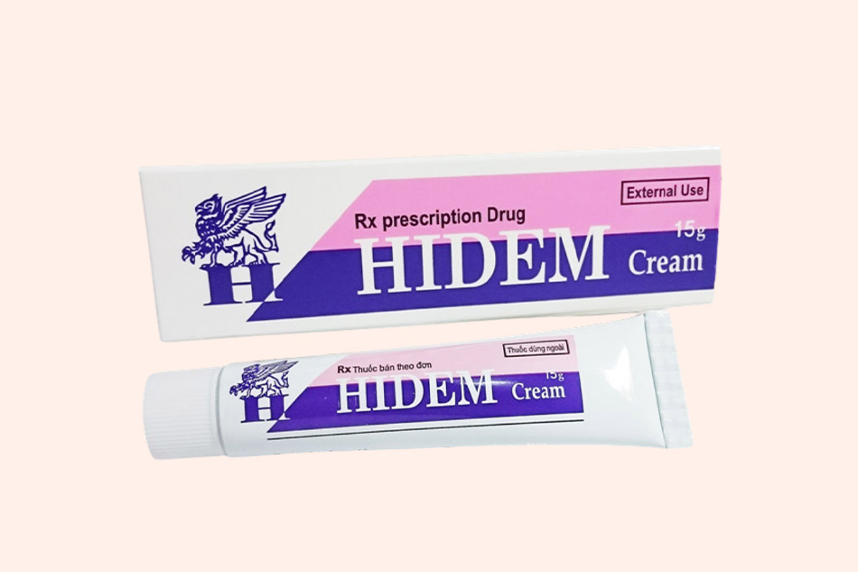 Hình ảnh hộp và tuýp kem bôi da Hidem 15g