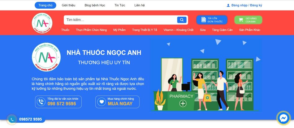 Website của nhà thuốc Ngọc Anh