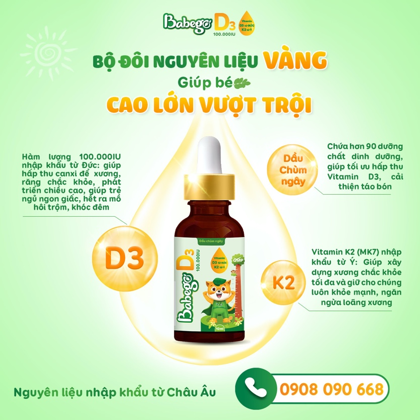 Sự khác biệt của dầu chùm ngây D3K2 Babego từ Đức so với các sản phẩm khác?
