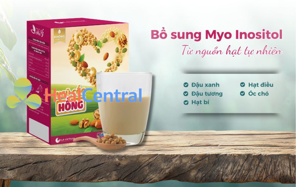 Ngũ cốc Hồng với thành phần hạt chọn lọc tự nhiên hỗ trợ bổ sung Myo Inositol cho mẹ bầu