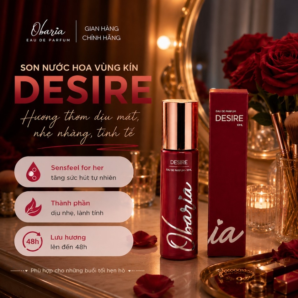Son nước hoa vùng kín Obaria Desire – Dịu nhẹ lành tính