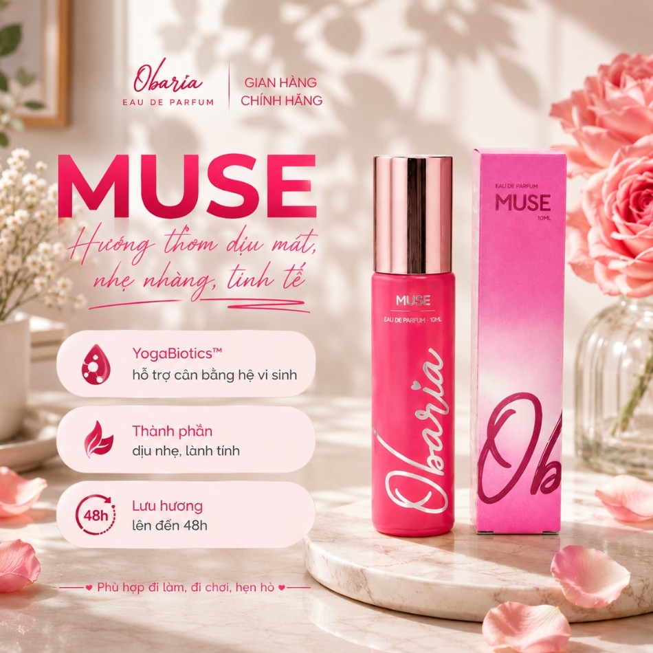 Son nước hoa vùng kín Obaria Muse - nhẹ nhàng, trong sáng, thanh lịch